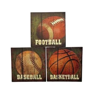 Sports Wall Art Set - Football, Baseball, Basketball